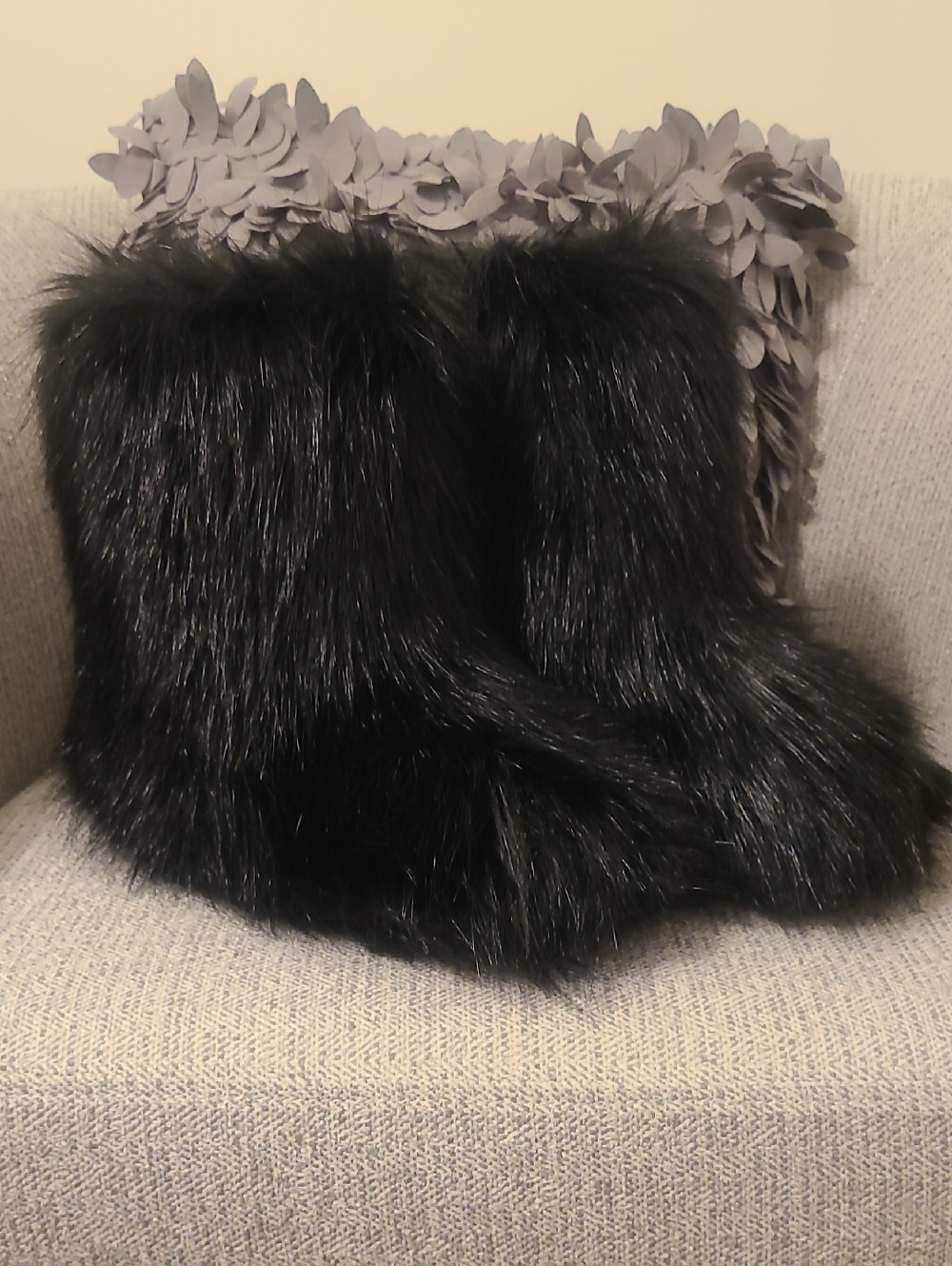 Black Faux Fur Boots